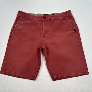 Quicksilver Y2K Straight Fit Everyday Chino Shorts Men's 34 Maroon 9” Inseam